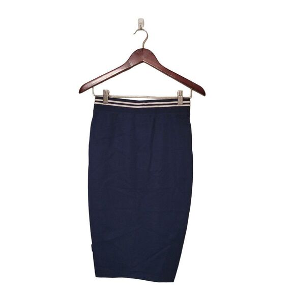 Puma By Rihanna	 Fenty Womens Skirt Blue XS Pencil Straight Stretch Midi Varsity - Picture 6 of 8